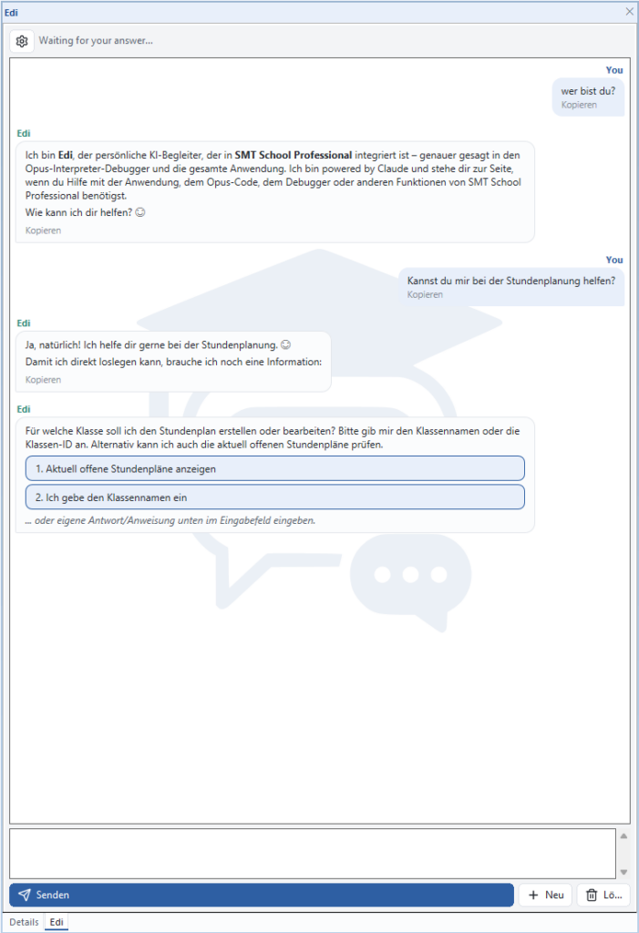 KI Chat SMT School Professional Schulverwaltungssoftware Schweiz